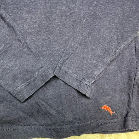 Tommy Bahama Long Sleeved Henley Shirt Blue Size 6 - Picture 3 of 16